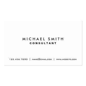 Small Professional Plain White Elegant Modern Simple Business Card Front View