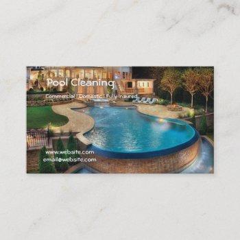 professional pool cleaning business card