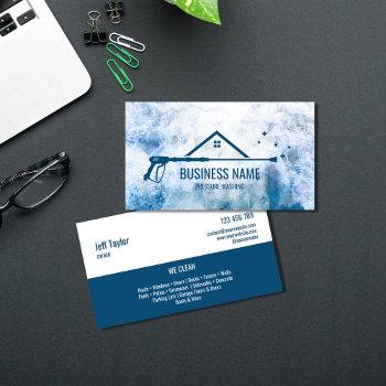 professional pressure washing power masculine business card