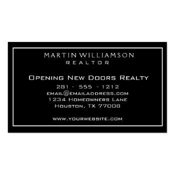 Small Professional Real Estate Modern Classic Doors Business Card Back View