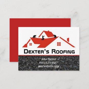 professional roofing company construction business card