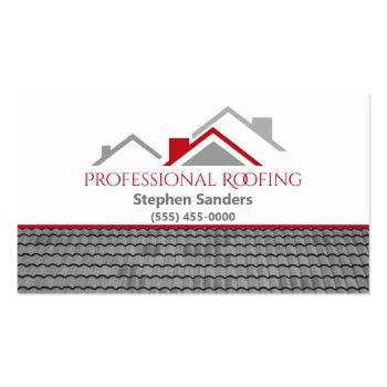 Small Professional Roofing Construction Company Business Card Front View