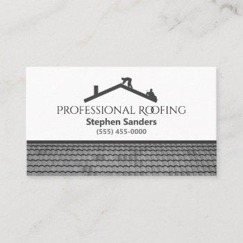 professional roofing construction company business card