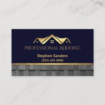professional roofing shingles construction business card