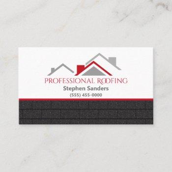 professional shingles roofing construction company business card