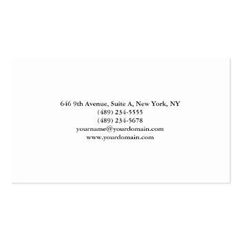 Small Professional Simple Plain Elegant Black & White Business Card Back View