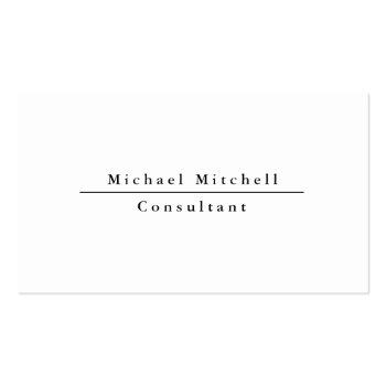 Small Professional Simple Plain Elegant Black & White Business Card Front View