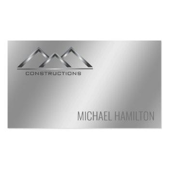 Small Professional Simple Real Estate Construction Logo Business Card Front View