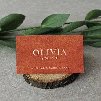 professional terracotta watercolor texture business card
