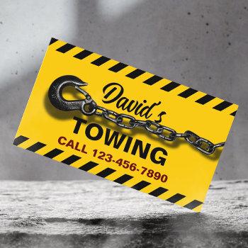 professional towing company hauling service business card