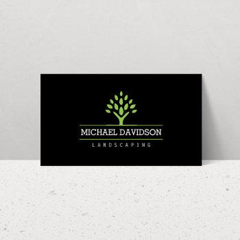 professional tree landscaping black business card
