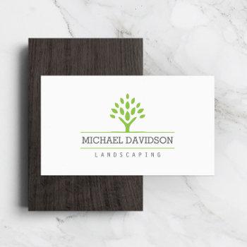 professional tree landscaping white business card