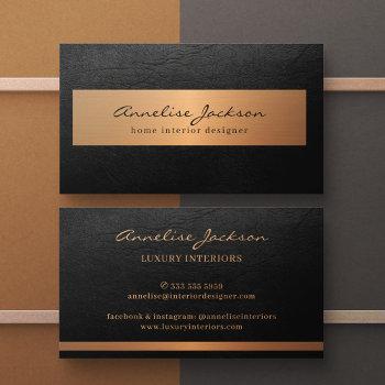professional unique black gold modern elegant business card