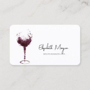 professional watercolor wine stain wine glass  business card
