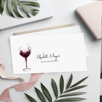 professional watercolor wine stain wine glass  business card