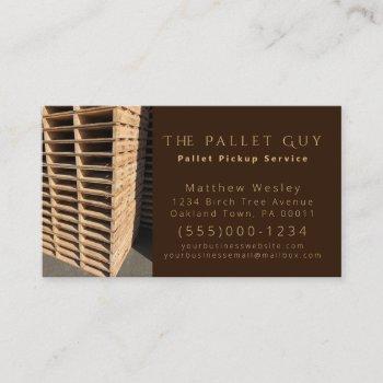 professional wood pallet pickup delivery service business card