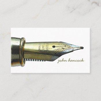 professional writer editor author vintage pen nib business card