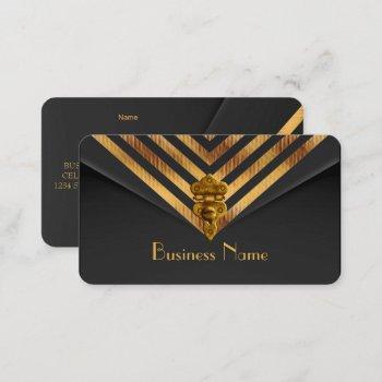 profile business gold black velvet stripe business card