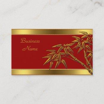 profile card asian red gold bamboo