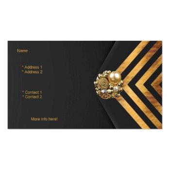 Small Profile Card Business Gold Jewel Black Velvet Stri Back View