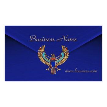 Small Profile Card Business Rich Blue Velvet Eagle Front View