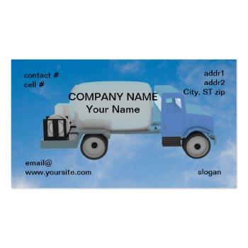 Small Propane Truck On Blue Sky Business Card Front View