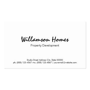 Small Property Investment | Real Estate Business Card Back View