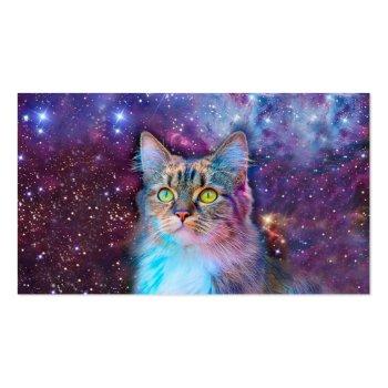 Small Proud Cat With Space Background Business Card Back View
