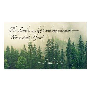 Small Psalm 27:1 The Lord Is My Light And My Salvation— Business Card Front View