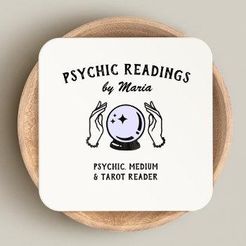 psychic medium purple crystal ball business card