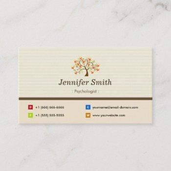 psychologist - elegant tree symbol business card