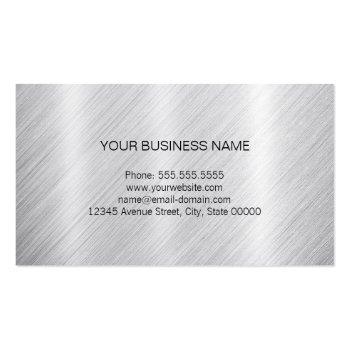 Small Psychologist - Modern Brushed Metal Look Business Card Back View