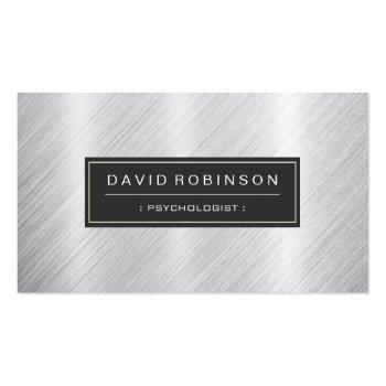 Small Psychologist - Modern Brushed Metal Look Business Card Front View