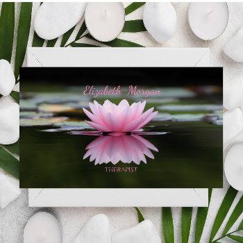 psychologist therapist zen, lotus flower business card