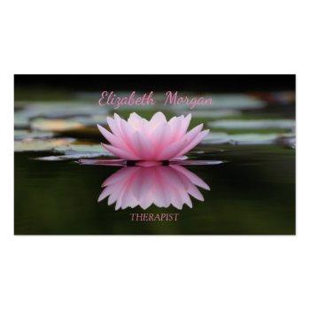 Small Psychologist Therapist Zen, Lotus Flower Business Card Front View