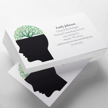 psychologist therapy tree mindfulness counselor business card