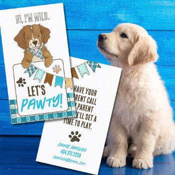 puppy pet owner play date calling card