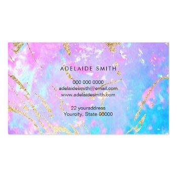 Small Purple Blue Opal Stone Business Card Back View