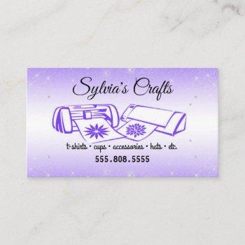 purple crafting vinyl business card