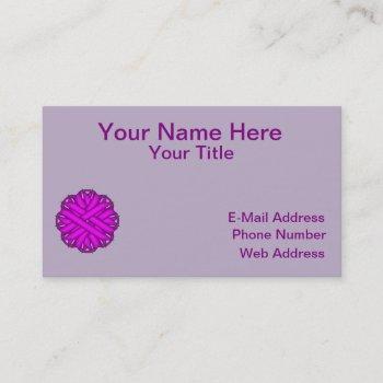 purple flower ribbon business card