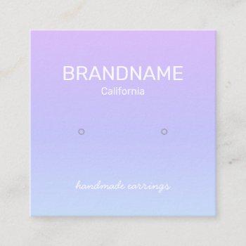 purple rainbow color gradient earrings display square business card