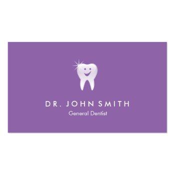 Small Purple Shiny Smiling Tooth Dental Appointment Front View