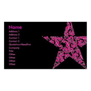 Small Purple Star Business Card Front View