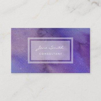 purple watercolor, pretty, feminine and abstract business card