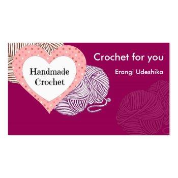 Small Purplebiz Card With Yarns And Heart Shaped Logo Front View