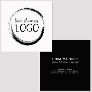 put my logo on a square business card