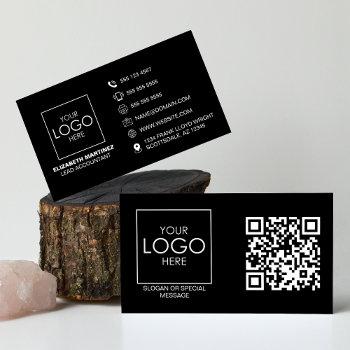 qr code front and back business logo professional business card