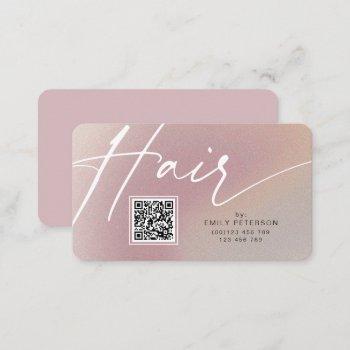 qr code modern business cards for hair stylist
