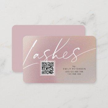 qr code modern chic stylish lash business cards