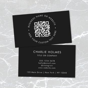 qr code | modern stylish black professional business card